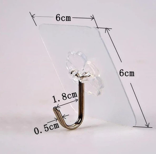 5 ADET Kendinden Yapışkanlı Şeffaf Askı - 2