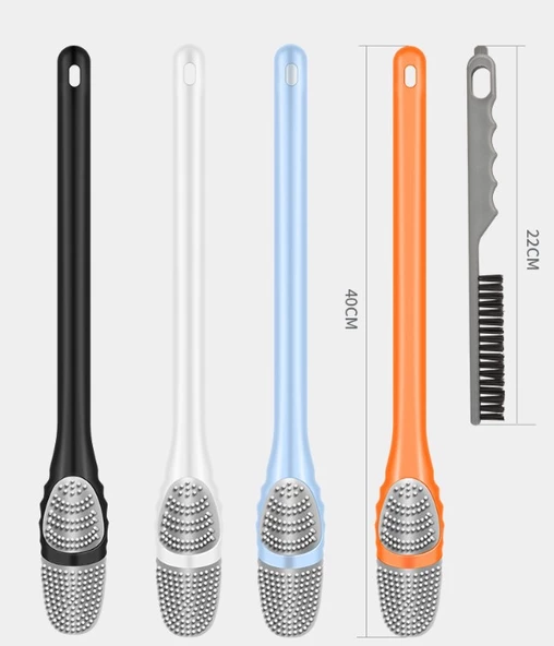 Ördek Tasarımlı Silikon Tuvalet ve İnce Detay Fırçası - 4