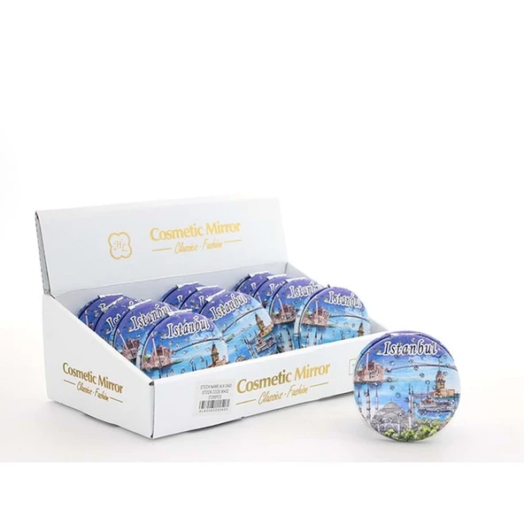 Taşlı İstanbul Tasarımı El Aynası Kalın - Resim 2