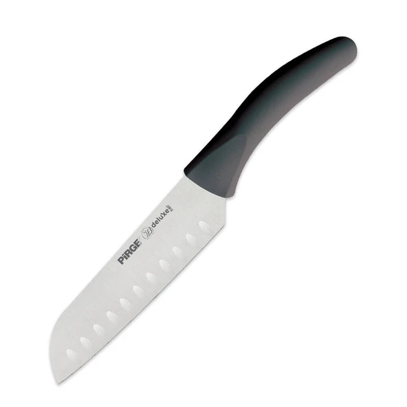 Pirge Deluxe Santoku Bıçağı Oluklu 17 cm Siyah