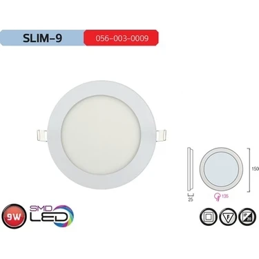 Horoz Slim-9 9W LED Panel Beyaz 6400 Kelvin