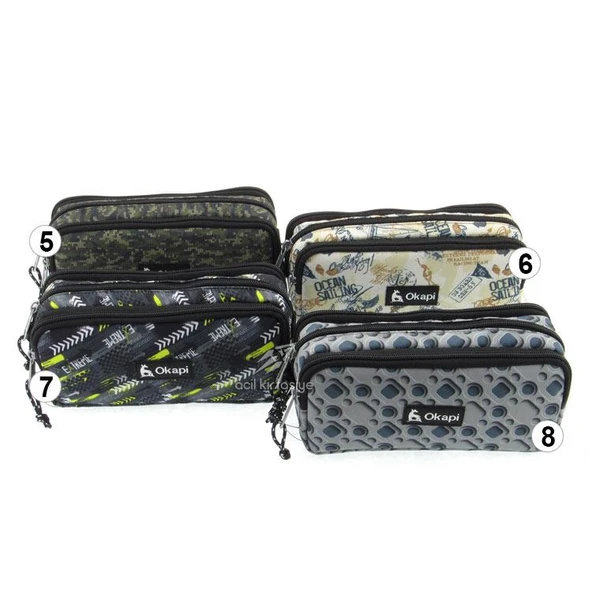 Okapi Üç Gözlü Kalemlik Desenli / OKP-101/AS - Resim 2