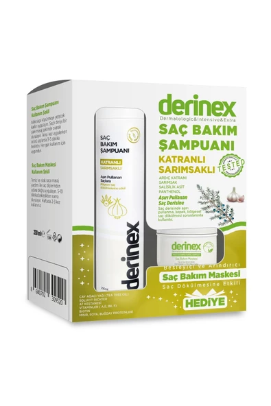 DERİNEX,Anti Pso Katranlı & Sarımsaklı Şampuan 250 ml ( Saç Bakım Maskesi )