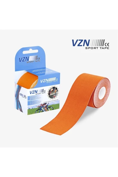 VZN,Sport Tape Turuncu Renk Kinezyo Sporcu Bandı Ağrı Bandı 5 Metre X 5 Cm