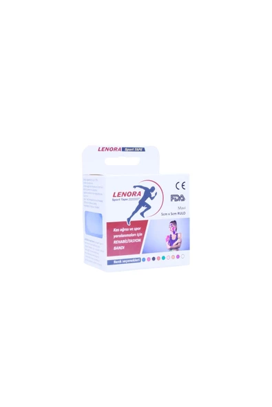 LENORA,Sport Tape Ağrılar İçin Bant 5CMx5M MAVİ