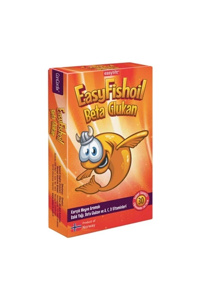 EASY FİSHOİL,Easy Fish Oil Beta Glukan Karışık Meyve Aromalı 30 Jel Tablet