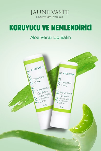 JAUNE VASTE,Lip Care Kuruyan Ve Çatlayan Dudaklara Onarıcı Bakım Spf20 5g Stick Aloe Vera