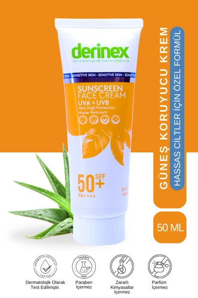 DERİNEX,Güneş Koruyucu Krem Spf 50 Hassas Ciltler Için 50 ml