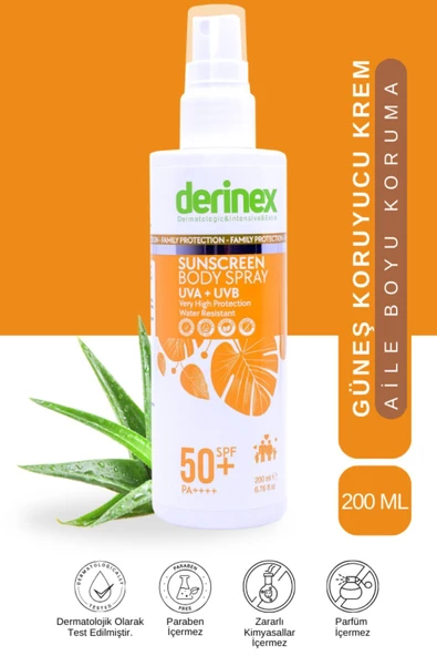 DERİNEX,Güneş Spreyi Spf 50 Family Protection Aile Boyu 200 ml