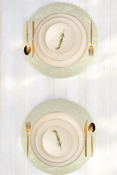 Digithome Acar 6’lı Amerikan Servisi Supla Yuvarlak Krem 38 Cm – ACR-279 C320.033 - 3