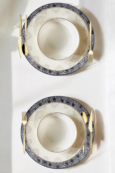 Digithome Acar 6’lı Amerikan Servisi Supla Yuvarlak Siyah 38 Cm – ACR-281 C320.033 - 2