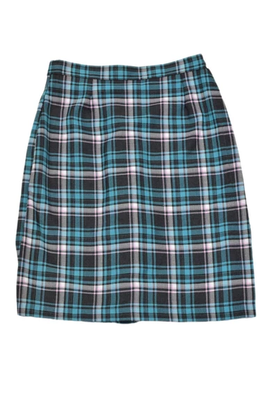 Kadın Ekose Kolej Şort Etek Yeşil Füme MNS-26 - Resim 2