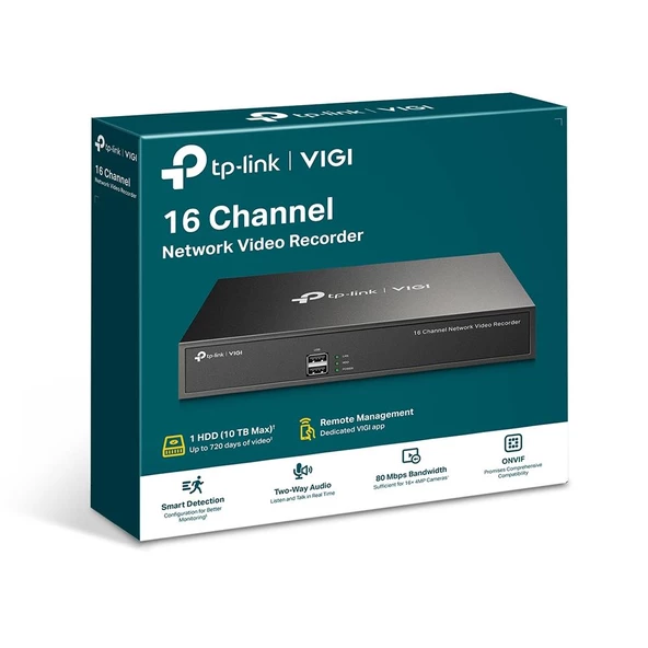 TP-Link VIGI NVR1016H 16 Kanal NVR Kayıt Cihazı (H.265+4K (2CH 8MP-16CH 1MP) - Resim 7