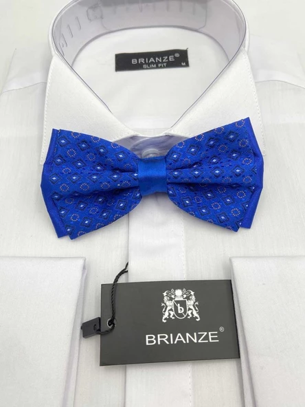 Brianze Turuncu Detaylı Saks Mavi Papyon ürün görseli 1