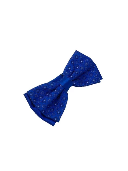 Brianze Turuncu Detaylı Saks Mavi Papyon - Resim 2