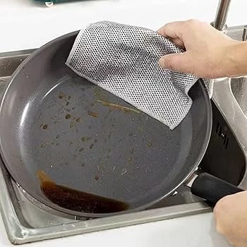 WUVERA 1 Adet 20x20 Inox Tel Bez Zor Kir Bezi, Inox Telli Bulaşık Bezi, Mutfak Banyo Bezi - 3