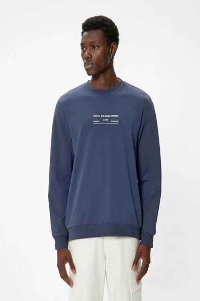 Koton Slogan Baskılı Sweatshirt Bisiklet Yaka Uzun Kollu Pamuklu - 3