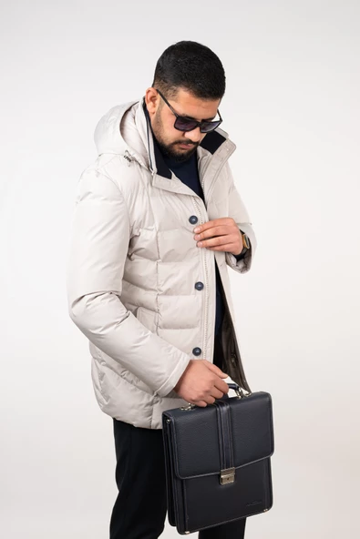 MONTESORİ KAPŞONLU ERKEK ŞİŞME MONT - 4