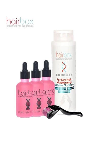 Hairbox Kadın Saç Serumu, Saç Serum( 3 Adet Serum Roller Şampuan )