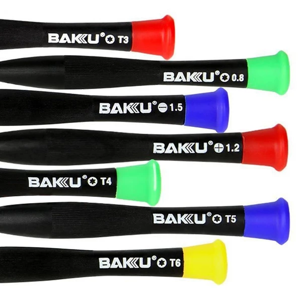 Baku BK-6108 Hassas Tornavida Seti 8'li ( 1.5 1.2 0.8 T3 T4 T5 T6 ) - Resim 2