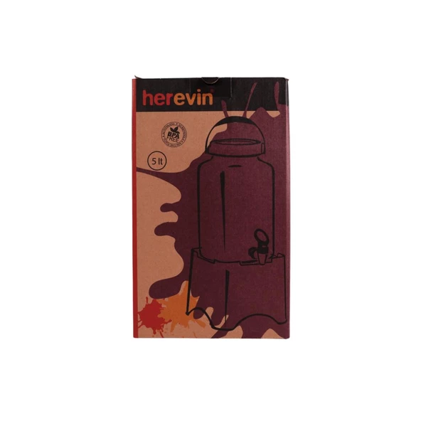 Herevin 137706-702 Desenli Musluklu Kavanoz-TM Kapak-İnfuserli 5 lt - 2