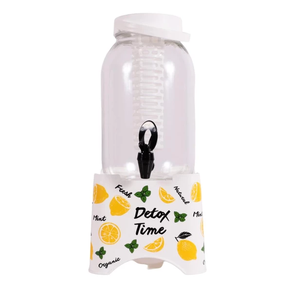 Herevin 137706-702 Desenli Musluklu Kavanoz-TM Kapak-İnfuserli 5 lt - 5