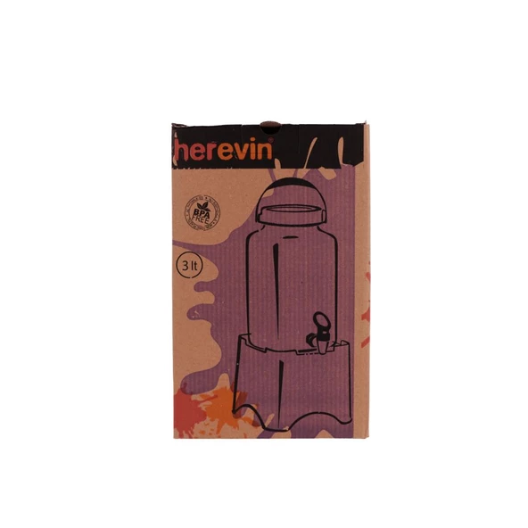 Herevin 137705-702 Desenli Musluklu Kavanoz-TM Kapak 3 lt - 5