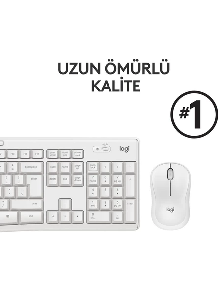 Logitech MK295 Kablosuz Sessiz Klavye Mouse Set 920-010089 Beyaz - 6