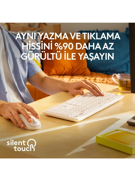 Logitech MK295 Kablosuz Sessiz Klavye Mouse Set 920-010089 Beyaz - 2