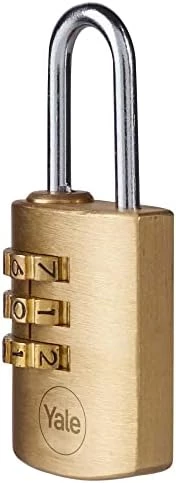 Yale Y150B/22/120/1 Şifreli Pirinç Asma Kilit, Standart Koruma, Çelik Halka, 3 Haneli Şifre, 22 mm, Sarı - 6