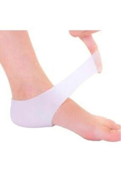 Ten/Beyaz Renk 2 Çift Silikon Topuk Gömleği Topuk Çorabı Topuk Dikeni Koruyucu - Resim 3