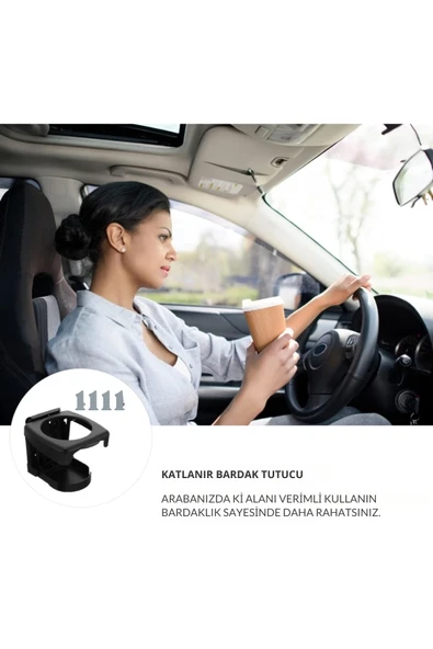 Plastik Katlanır Araç İçin İçecek Bardak Şişe Tutucu Standı - Resim 2