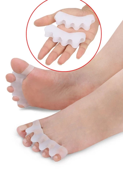 Makara Ayak 5 Parmak Ayıran Silikon Bunyon Koruyucu Parmak Ayırıcı Gece Ateli Halluks Valgus - 4