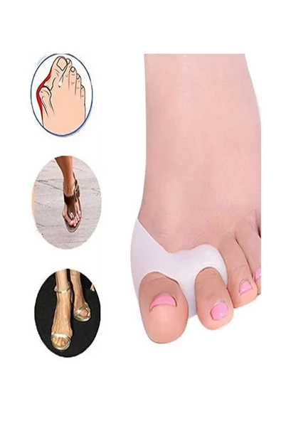 Ayak Baş Parmak Kemik Koruyucu Bunyon Iki Parmağa Geçen Silikon Makaralı Başparmak Halluks Valgus - 2
