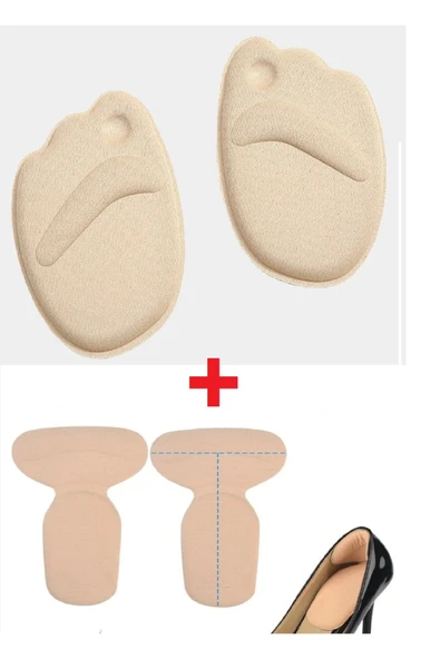4 Lü Set Ayak Rahatlatıcı Ön Ayak Süngeri + Topuk Koruyucu Daraltma Pedi - Resim 2
