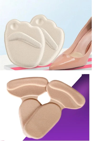 4 Lü Set Ayak Rahatlatıcı Ön Ayak Süngeri + Topuk Koruyucu Daraltma Pedi - Resim 4
