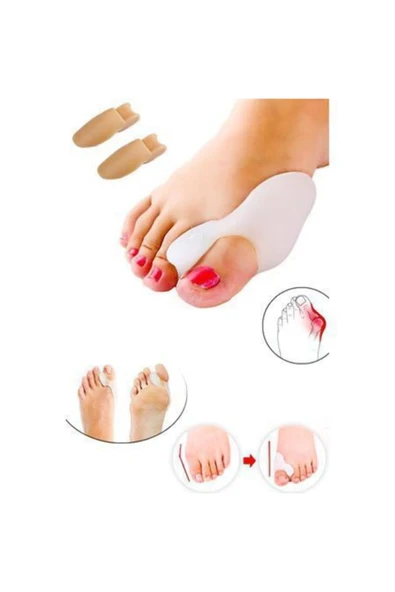 Silikon Makaralı Ayak Baş Parmak Kemik Bunyon Koruyucu Bunion Halluks Valgus Set Başparmak - Resim 2