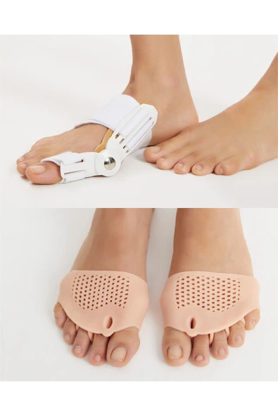 3’lü Paket Baş Parmak Kemik Düzeltici Halluks Valgus Eğriliği Düzeltme ve 5 Parmak Ayırıcı Silikon ürün görseli 1