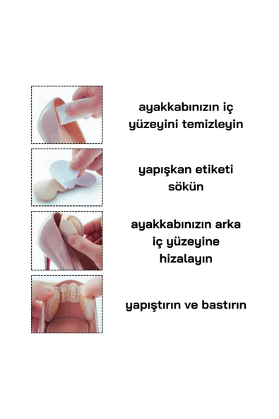 Ayakkabı Topuk Vurma Önleyici ve Daraltma Pedi 3 mm (0.5 Ayak Numarası - TR & EU) 4 Çift - Resim 5