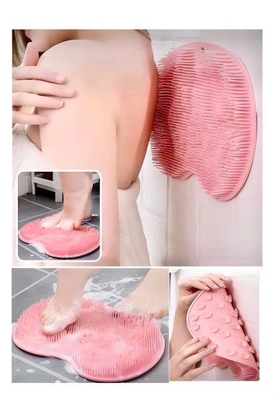 Vantuzlu Banyo Sırt Fırçası ,masaj Matı, Ayak Masajı Pedi, Sırt Kesesi, Banyo Lifi 1 Adet ürün görseli 1