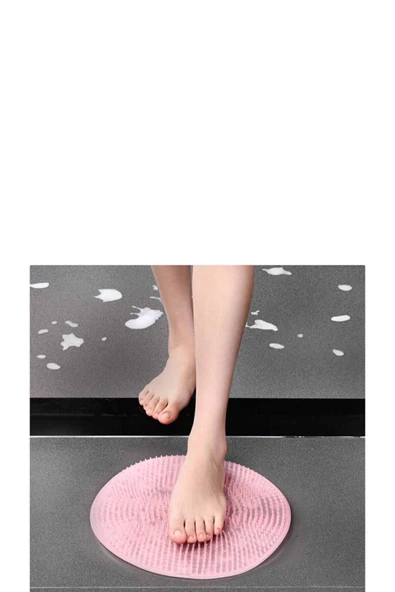 Banyo Duş Ayak Matı Vantuzlu Masaj Pedi Silikon Yıkama Fırçası - Resim 2