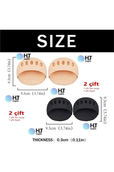 Kadınlar Için Beş Parmak Ayak Ön Ayak Pedleri Nefes Alabilen Yüksek Topuklu Ayakkabı Yastığı - Resim 6