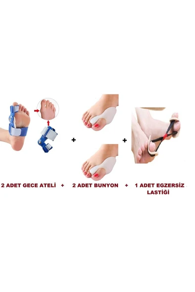 Ayak Baş Parmak Kemik Çıkıntısı Düzenleyici Aparat Bunyon Egzersiz Lastikli Set - Resim 2