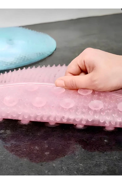 Vantuzlu Banyo Sırt Fırçası ,masaj Matı, Ayak Masajı Pedi, Sırt Kesesi, Banyo Lifi 1 Adet - 3