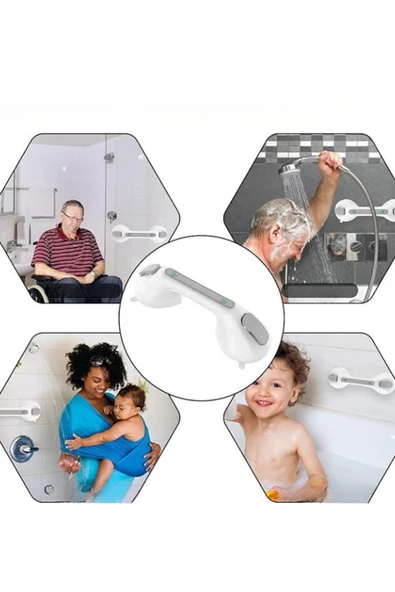 Banyo Güvenlik Tutacağı: Banyo Ve Tuvaletlerde Kullanılmak Üzere Kilitli Vantuzlu Yardımcı Tutacak - 7