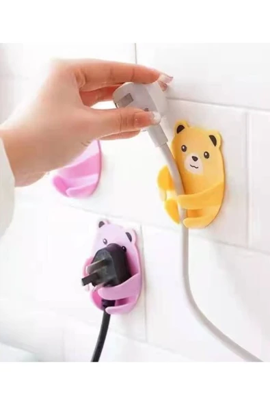 Ayıcık Desenli Çok Amaçlı 4 lü Fiş Tutucu ürün görseli