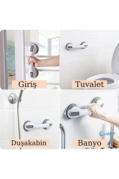 Banyo Güvenlik Tutacağı: Banyo Ve Tuvaletlerde Kullanılmak Üzere Kilitli Vantuzlu Yardımcı Tutacak - Resim 2