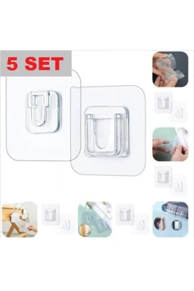 Geçmeli Klips Eşya Sabitleme Askısı 5 SET ürün görseli 1