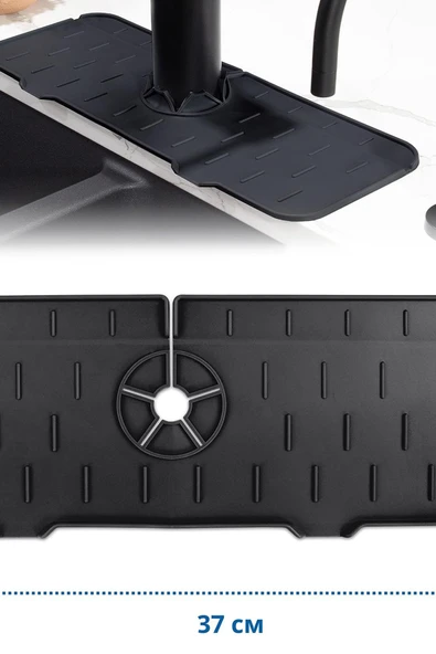 Mutfak Banyo Lavabo Kenarı Silikon Matı Silikon Musluk Su Sıçrama Önleyici - Resim 2