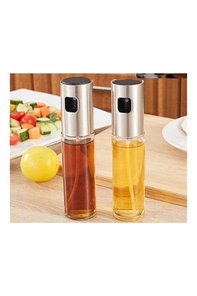 Zeytinyağı Cam Sprey Şişesi Sirke Yağ Püskürtücü Barbekü Sosu Yağdanlık 100ml - 2